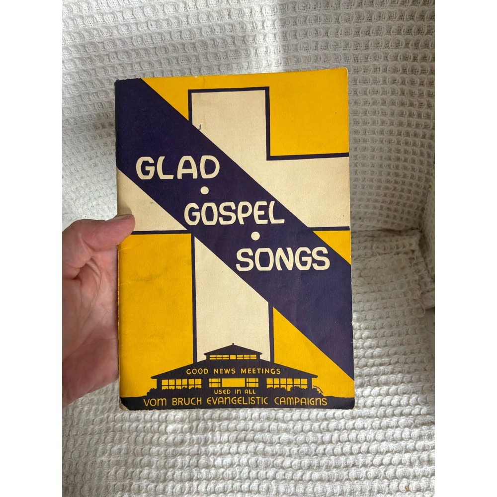 Vintage‎ Unisex Glad Gospel Songs Hymnal Book OS Yellow Purple